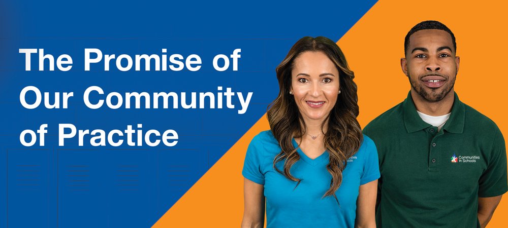Text in image: The promise of our community of practice