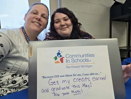 CIS site coordinator with CIS student Morgan