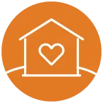 Icon of house with a heart